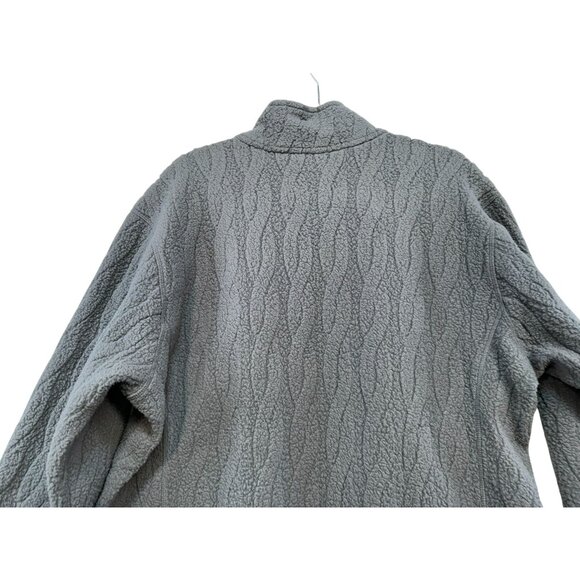 Lands End Mens Full-Zip Textured Fleece Jacket Size Large Gray - Picture 13 of 13